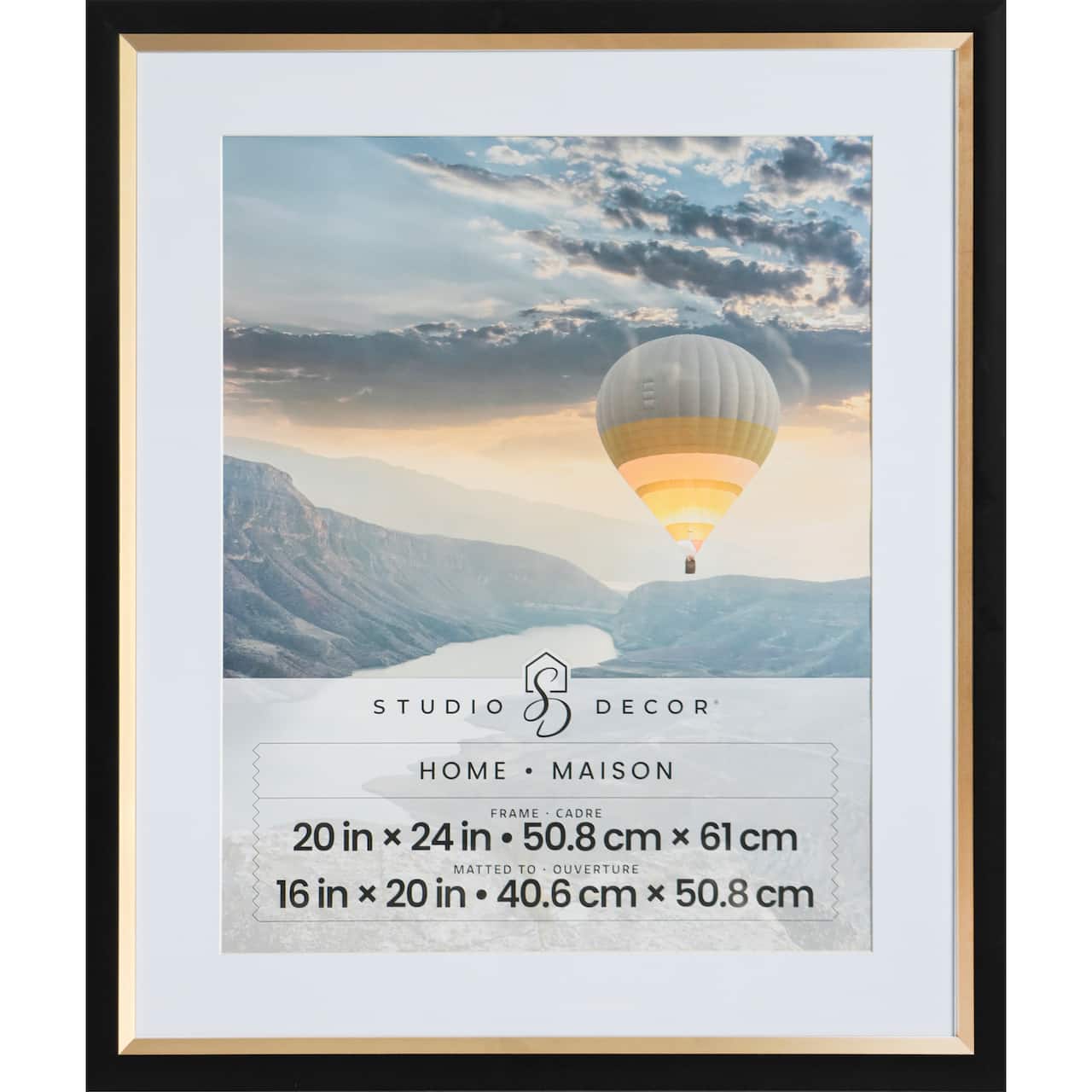 6 Pack: Home Black & Gold Frame with Mat by Studio Décor®